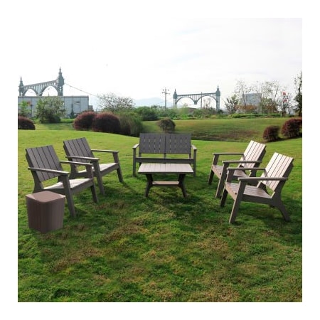 Rta Products Llc DUKAP Outdoor Enzo 7 Piece Patio Sofa Seating Set, Gray O-DK-018019GRE